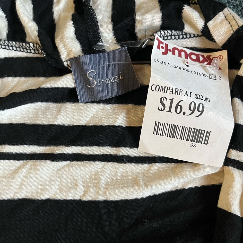 Black and white stripe cardigan size M